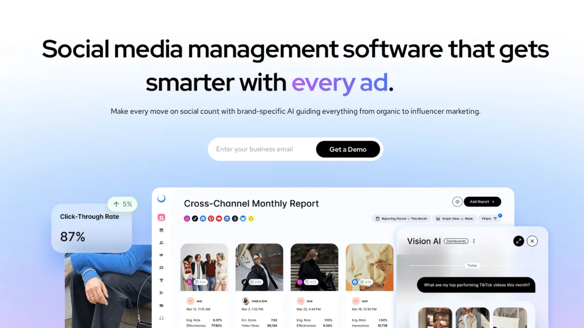 Dash Social product website preview