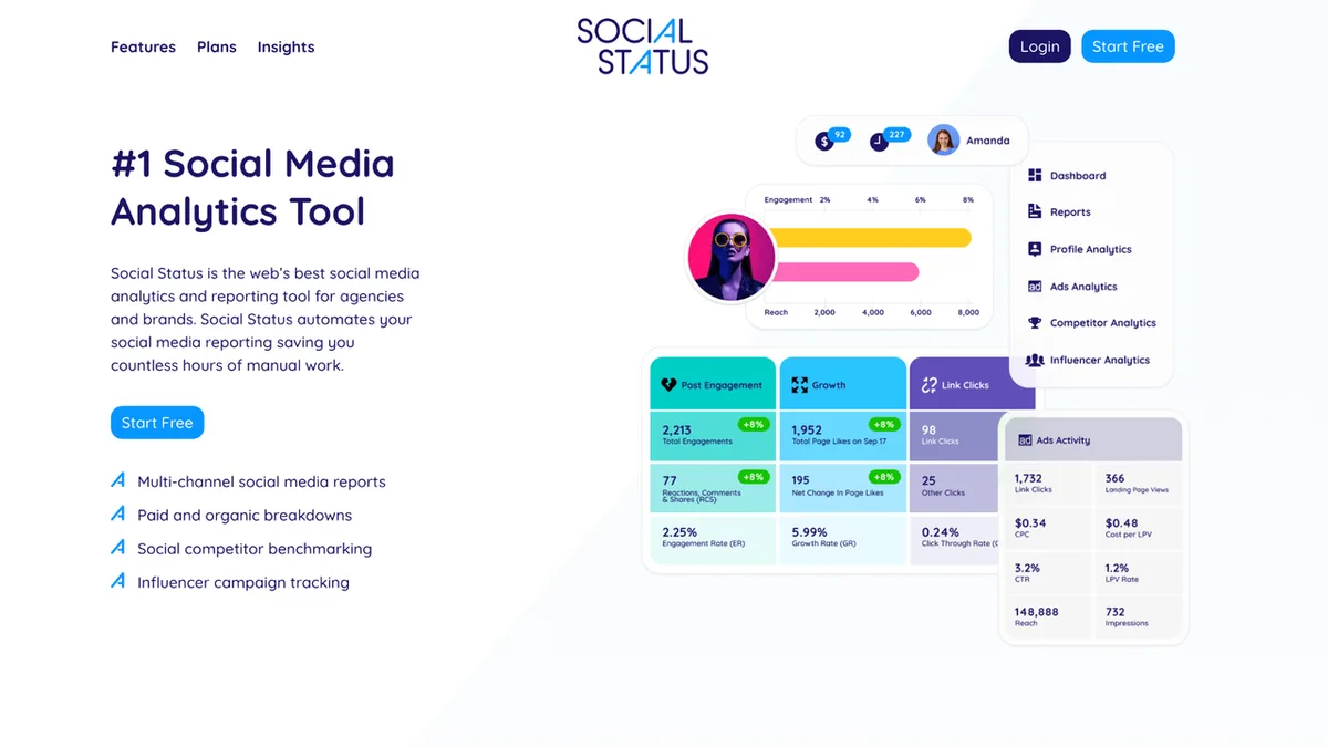Social Status product website preview